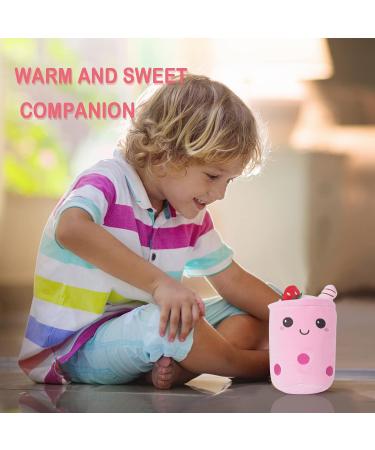 Anboor Bubble Tea Plush Boba Pillow - Strawberry Ice Cream 25cm | Soft Toy for Kids | Stuffed Animal Gift - Buy Online on SooperMarket.com