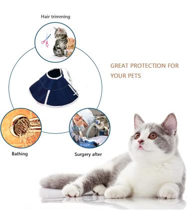 Soft Nonwoven Fabric Cat Cone Collar - Adjustable Recovery Elizabethan Collar for Cats, Kittens, and Puppies - Effective Solution to Stop Licking and Head Scratching - Prevent Infections - Medium Size - Buy Online on SooperMarket.com