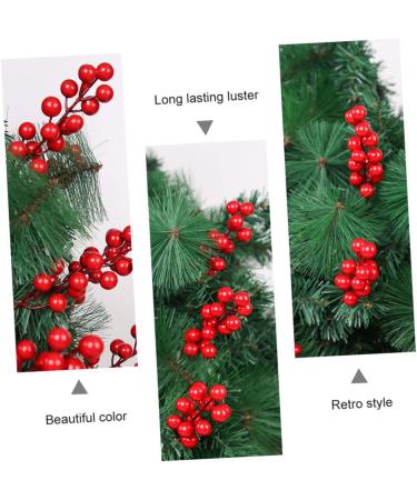 ABOOFAN 30 Pcs Christmas Red Fruit Decoration Artificial Berry Branches Berry Fruit Picks Artificial Berries Branches Christmas Berry Decorations Wedding Foam Banquet Artificial Flower - Buy Online on SooperMarket.com