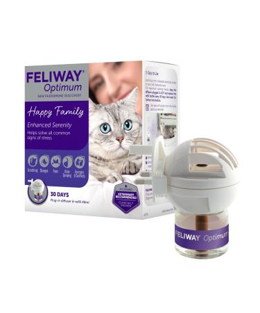 FELIWAY Optimum diffuser & 30 day refill the best solution to ease cat anxiety cat conflict and stress in the home 48 ml (Pack of 1)