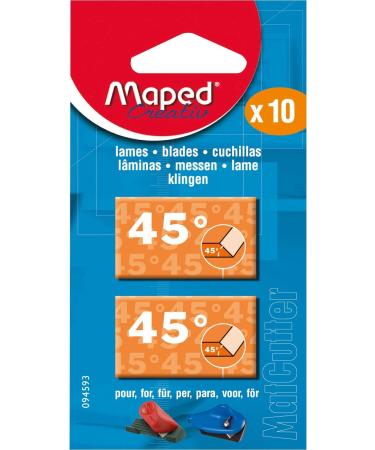 Maped MatCutter 45 Degree Replacement Blades for Beveled Cuts 10 Steel Blades per Pack (094593)