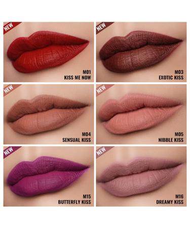 Oulac Matte Liquid Red Lipstick for Women - Long Lasting Deep Red Lip Gloss | Waterproof, Non-Stick Cup, Vegan & Cruelty-Free - M01 Kiss Me Now - Buy Online on SooperMarket.com