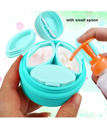 Juome Silicone Travel Containers for Toiletries | Leak-proof Travel Jars for Creams | Travel Essentials Kit for Women (Blue) - Buy Online on SooperMarket.com