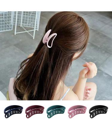 Big Hair Claw Clips - 4.5 Inch Non-Slip Matte Large Clips for Women - Strong Hold for Thick or Thin Hair - 5 Colors - Comfortable and Fashionable - Buy Online on SooperMarket.com