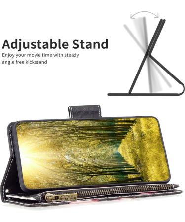 VQWQ Mobile Phone Case for Xiaomi Redmi Note 12 Pro Plus - Protective Leather Shell with Zipper Map - Magnetic Folding Case - Stylish Lotus Design - Buy Online on SooperMarket.com