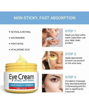 Buy Retinol Eye Cream for Dark Circles & Puffiness | Anti-Aging Under Eye Treatment - 1.76OZ/50G - Buy Online on SooperMarket.com