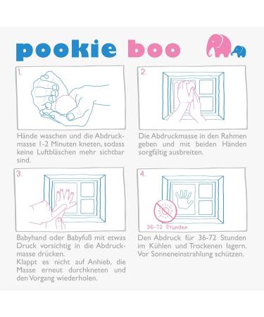Pookie Boo Premium Baby Hand and Footprint Set - Real Wood Frame & Placeholder for 2 Baby Photos | Perfect Gift for Toddlers Mothers & Fathers - Buy Online on SooperMarket.com