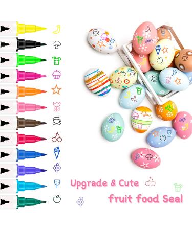 12 Colors Double Sided Edible Markers - Food Grade Pens for Decorating Cookies, Fondant, Desserts - Gourmet Writer for Baking & Easter Eggs - Buy Online on SooperMarket.com