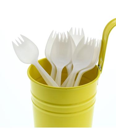 AmerCare Medium Weight Polypropylene Sporks, White, Case of 1000