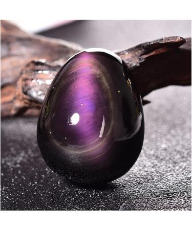 Crystal 1pc Natural Rainbow Obsidian cat Eye Stones Shape Quartz Crystal Ornament 45-50mm - Buy Online on SooperMarket.com