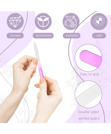 5-Piece Glass Nail File Set for Manicure and Pedicure - Double-Sided Etched Glass Buffer, Callus Remover, Cuticle Pusher - Includes PVC Case - For Women and Men - Buy Online on SooperMarket.com