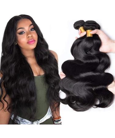 8a Grade Brazilian Body Wave Bundles Virgin Hair 3 Bundles 100% unprocecious virgin Brazilian Human Hair Weaven Hair Extensions Nature Black Color (12 14 16inch)