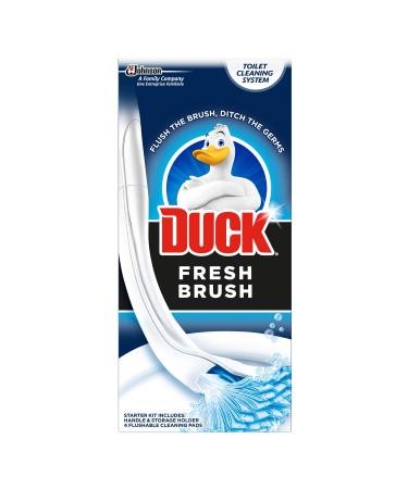 Duck Fresh Brush with Holder Toilet Bowl Cleaner Starter Kit 1 Handle + 4 Refills