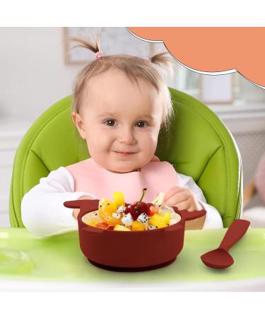 Silicone Baby Bowl with Suction - Food Grade BPA-Free Toddler Weaning Bowl in Red - Buy Online on SooperMarket.com