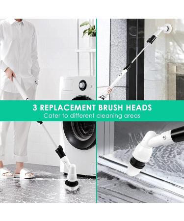 GOFOIT 360-degree Cordless Electric Spin Scrubber with Long Handle - Shower, Tub, and Tile Power Scrubber with 3 Multi-Purpose Brush Heads - Buy Online on SooperMarket.com