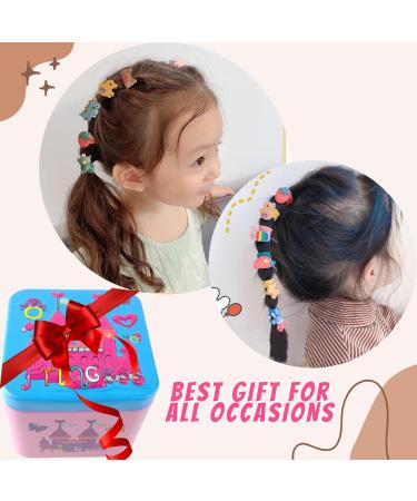 30 Cute Cartoon Animal Hair Ties for Girls in Metal Box - Thin Elastic Bands for Children s Hair Jewelry - Buy Online on SooperMarket.com