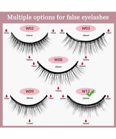 Reusable Self-Adhesive Eyelashes Natural Multiple Fake Eyelashes Natural Look Natural Fluffy Curling Long Eyelashes No Magnet No Glue Eyelashes Waterproof (W12-1 Paired) - Buy Online on SooperMarket.com