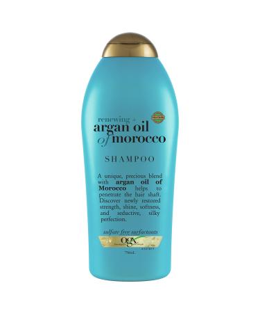OGX Renewing + Argan Oil of Morocco Hydrating Hair Shampoo, Cold-Pressed Argan Oil to Help Moisturize, Soften & Strengthen Hair, Paraben-Free with Sulfate-Free Surfactants, 25.4 fl oz