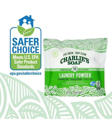 Charlie s Soap Unscented Laundry Powder - 150 Loads (3 x 50 Load Bags) | Eco-Friendly Sustainable Laundry Detergent - Buy Online on SooperMarket.com