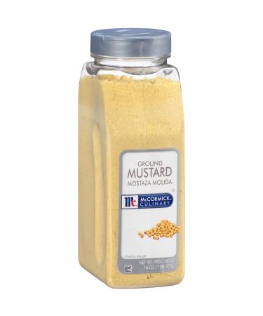 McCormick Culinary Ground Mustard, 16 oz - One 16 Ounce Container of Ground Mustard Powder for a Sharp Tangy Taste, Perfect for Dips, and Sauces 1 Pound (Pack of 1)