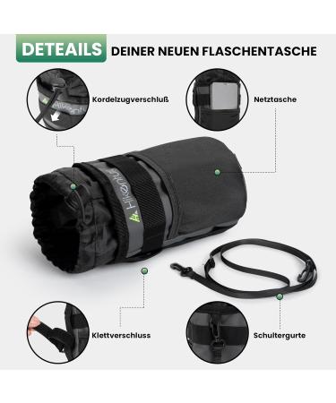 Hikenture Bottle Holder & Handlebar Bag - 2-in-1 Bicycle Drinking Flash Pocket for Easy Access - No Screw Required - Ideal for EBIKE & Cycling Adventures - Buy Online on SooperMarket.com