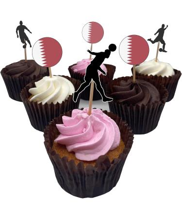 Qatar Football Silhouette Flag Mix Party Food & Cupcakes Picks Decorations Toppers (pack of 14) - Buy Online on SooperMarket.com