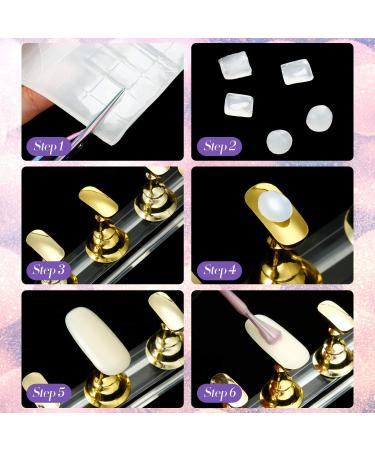 4 Set Nail Tips Holders - Magnetic Acrylic Practice Stands for Manicure & 126 Reusable Sticky Clay Adhesive Putty (Gold Silver Black White) - International Shipping Available - Buy Online on SooperMarket.com