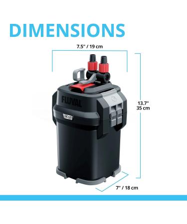 Fluval 107 External Filter for Aquariums | 40-130L | 550 L/H | 10W Blue | Fast International Shipping - Buy Online on SooperMarket.com