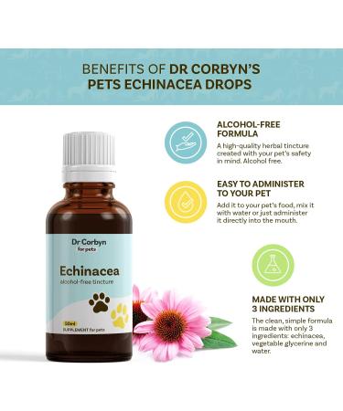 Dr Corbyn Pets Echinacea Drops 50ml | Immunity Support for Dogs & Cats | Natural Echinacea Supplement - Buy Online on SooperMarket.com