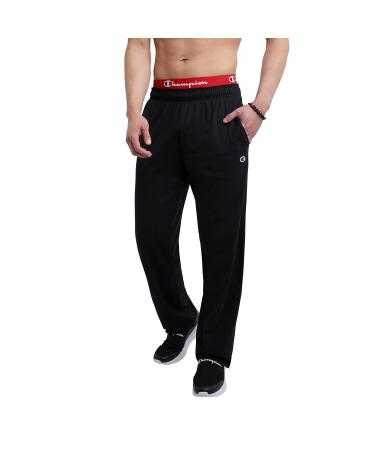 Champion Men's Everyday Cotton Open Bottom Pant Large Black