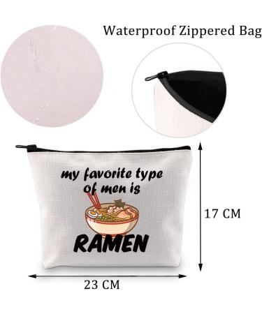 BNQL Ramen Noodle Makeup Bag My Favorite Type of Men is Ramen Gifts for Ramen Noodle Lovers Ramen Print Bag Ramen Foodie Gift (Ramen Noodle Makeup Bag) - Buy Online on SooperMarket.com