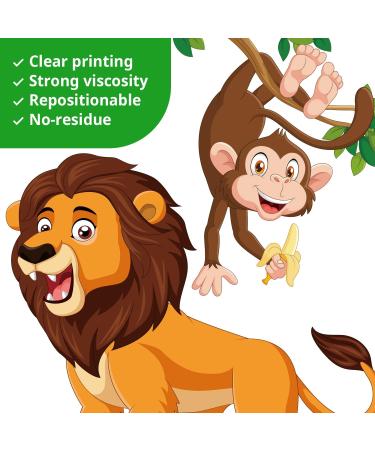 DECOWALL DSL-8069 Jungle Animals Cartoon Wall Stickers - Safari Decals for Nursery & Kids Room Wall Decor - Buy Online on SooperMarket.com