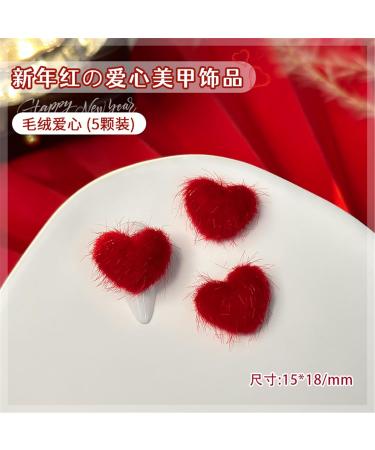 Love New Year Nail Crystal Heart Nail Art Plush Heart Nail Art Decoration Nail Supplies For Girl Crystal Heart Nail Art Love Nail Plush Heart Nail Art Decor - Buy Online on SooperMarket.com