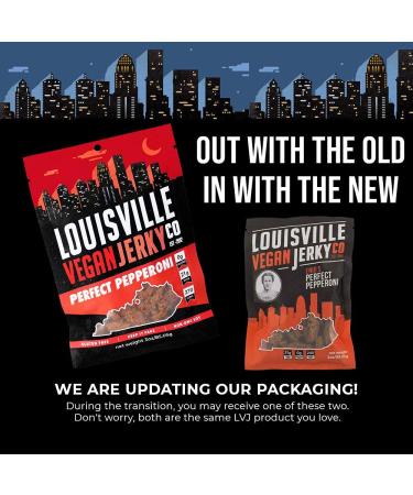 Louisville Vegan Jerky - Perfect Pepperoni 3 oz (Pack of 1) | Vegetarian & Vegan-Friendly - Non-GMO Soy Protein - 270 Calories - Gluten-Free Ingredients - Buy Online on SooperMarket.com