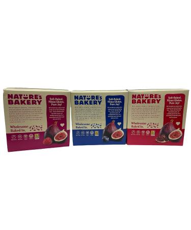 Natures Bakery Gluten Free Fig Bars Variety Bundle - Raspberry, Blueberry, Pomegranate with Recipe Card - Buy Online on SooperMarket.com