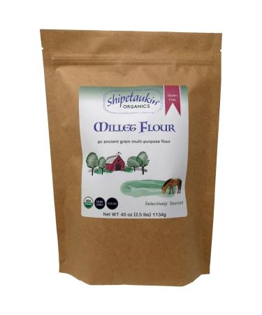 Shipetaukin Millet Flour - USDA Certified Organic - Gluten Free - Non-GMO - Multi-Purpose, 2.5 Lbs