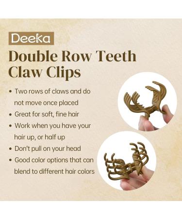DEEKA 6 Pcs Double Row Teeth Hair Clips - Small Medium Claw Clips for Thin Short Hair - Black Brown Hair Accessories for Women and Girls - Buy Online on SooperMarket.com