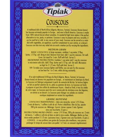 Tipiak Couscous Authentic & Traditional Couscous Pasta & Rice Alternative Ready in Minutes 1kg - Buy Online on SooperMarket.com