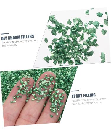 FOYTOKI 1 Glass Chip Shiny Nail Stickers Manicure Charm Glass Charms Filling DIY Epoxy Filling DIY Nail Art Crushed Glass Epoxy Charms Nail Art Rhinestones Irregular Glass Epoxy Fillers 0.5X0.3cm Green - Buy Online on SooperMarket.com