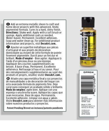 DecoArt Extreme Sheen 24K Gold Metallic Acrylic Paint 2 Fl. Oz. Bottle (Pack of 6) 2 Fl Oz (Pack of 6) 24K Gold - Buy Online on SooperMarket.com