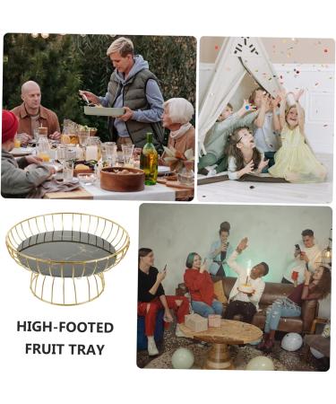 NAMOARLY Tall Fruit Bowl Dessert Trays Dessert Display Stand Fashion Food Plate Multipurpose Dried Fruit Black 25.3X25.3X12.3CM - Buy Online on SooperMarket.com