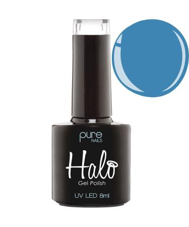 Halo Gel Polish 8ml - Blue. UV/LED Gel Nail Polish Long Lasting & Easy To Apply. Soak Off Gel Polish Nail Art Colours For Manicure & Pedicure. Gel Polish For Professional & Home Use.
