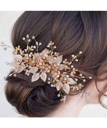 Bride Wedding Hair Comb Bridal Hair Accessories for Women Flower Rhinestone Headpiece Bridal Pearl Hair Accessories for Girls Silver Hair Accessories - Buy Online on SooperMarket.com