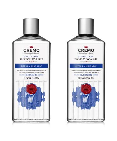 Cremo Rich-Lathering Cooling Citrus and Mint Leaf Body Wash Crisp Refreshing Scent with A Lively Blend of Peppermint 16 Fl Oz (2-Pack)