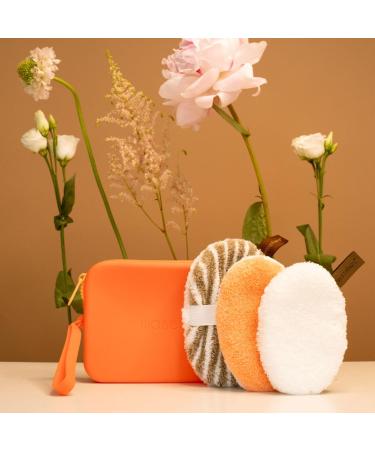 Reusable Sustainable Wash Set Apricot Cosmetic Bag with Makeup Pad Toner and Exfoliator Washable Perfect Travel Set for Women Teens Adults - Buy Online on SooperMarket.com