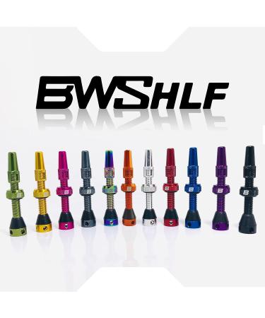 Orange 44MM BWSHLF Tubeless Presta Valve Stem Kit with Valve Core Remover Tool - Lightweight Alloy Valve Caps (Pair) - Buy Online on SooperMarket.com