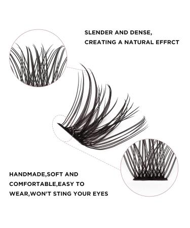 Colored Lash Clusters DIY Eyelash Extensions - 72 C/D Curl Individual Lashes in Brown, Blue, Purple, Green, Red - Thin Band DIT at Home - Volume Mix Color-D 16mm - Buy Online on SooperMarket.com