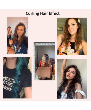 3 Barrel Hair Waver Curler 25MM - Rose Gold Mermaid Curling Wand - Buy Online on SooperMarket.com