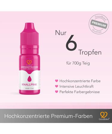 Goodbake Pink Food Coloring (11ml) - Intensive Highly Concentrated Vegan Color for Cakes Fondant Buttercream & More - Perfect for Baking & Drinks - Buy Online on SooperMarket.com
