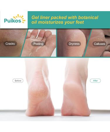 Puikos Moisturizing Gel Heel Sleeves for Cracked Feet - Overnight Treatment for Dry Heels - Men and Women's Heel Repair Socks - Buy Online on SooperMarket.com
